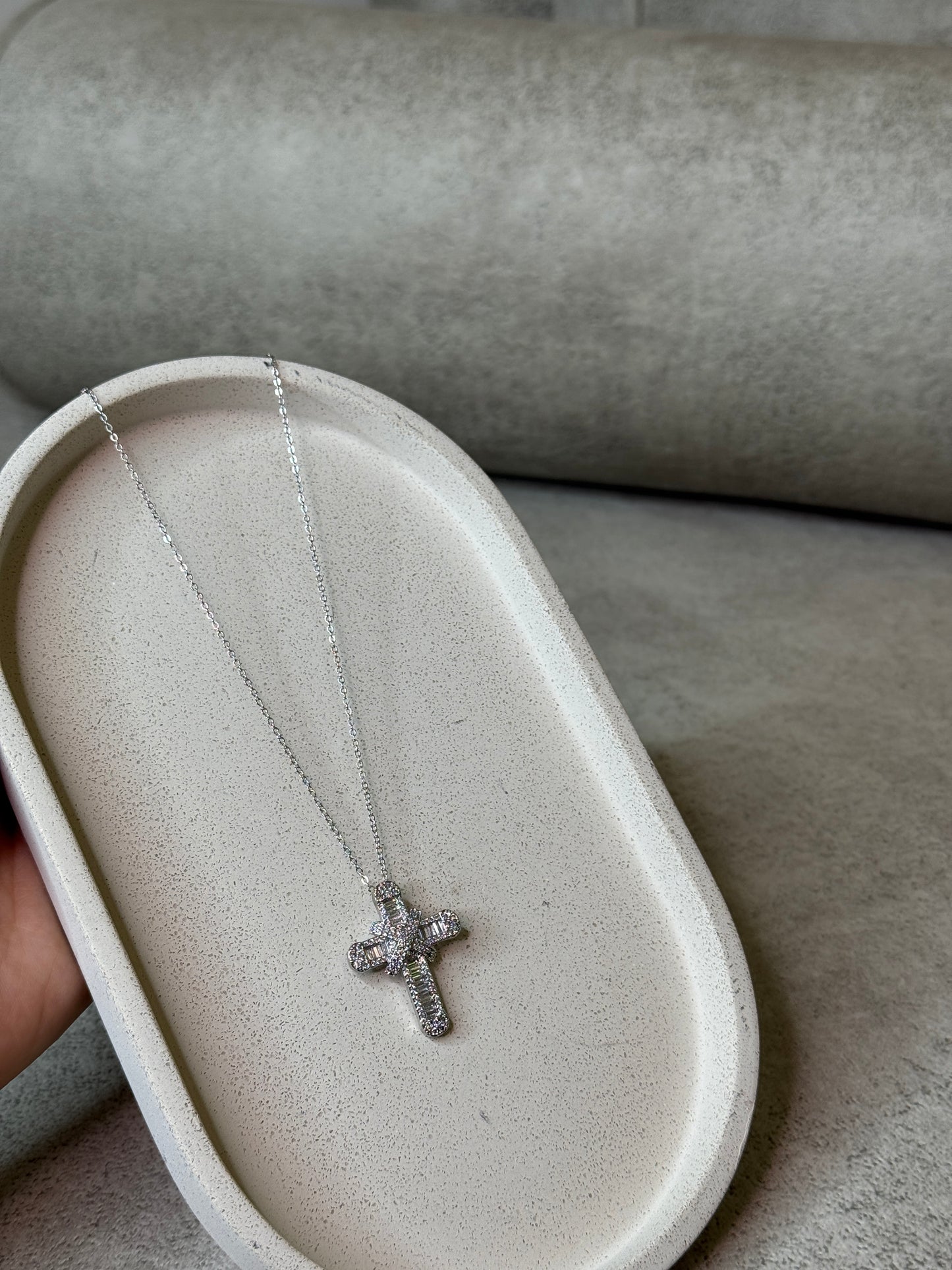 IN STOCK - CATHEDRAL CROSS DIAMOND NECKLACE