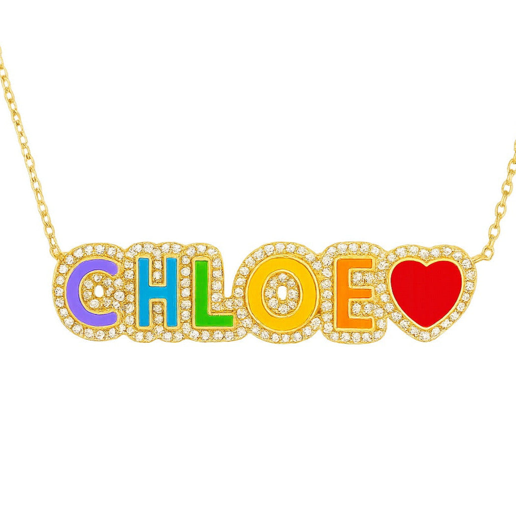 CHILDRENS RAINBOW NAME NECKLACE