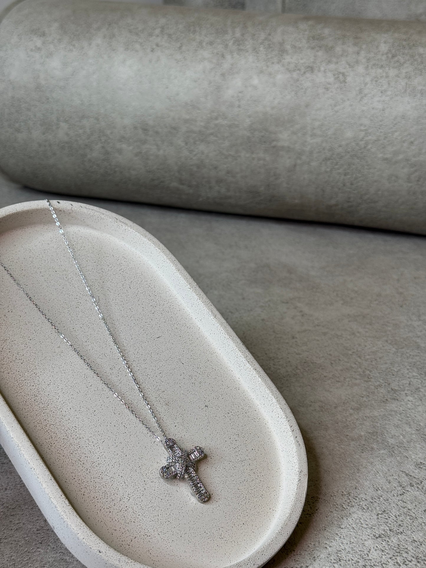 IN STOCK - CATHEDRAL CROSS DIAMOND NECKLACE