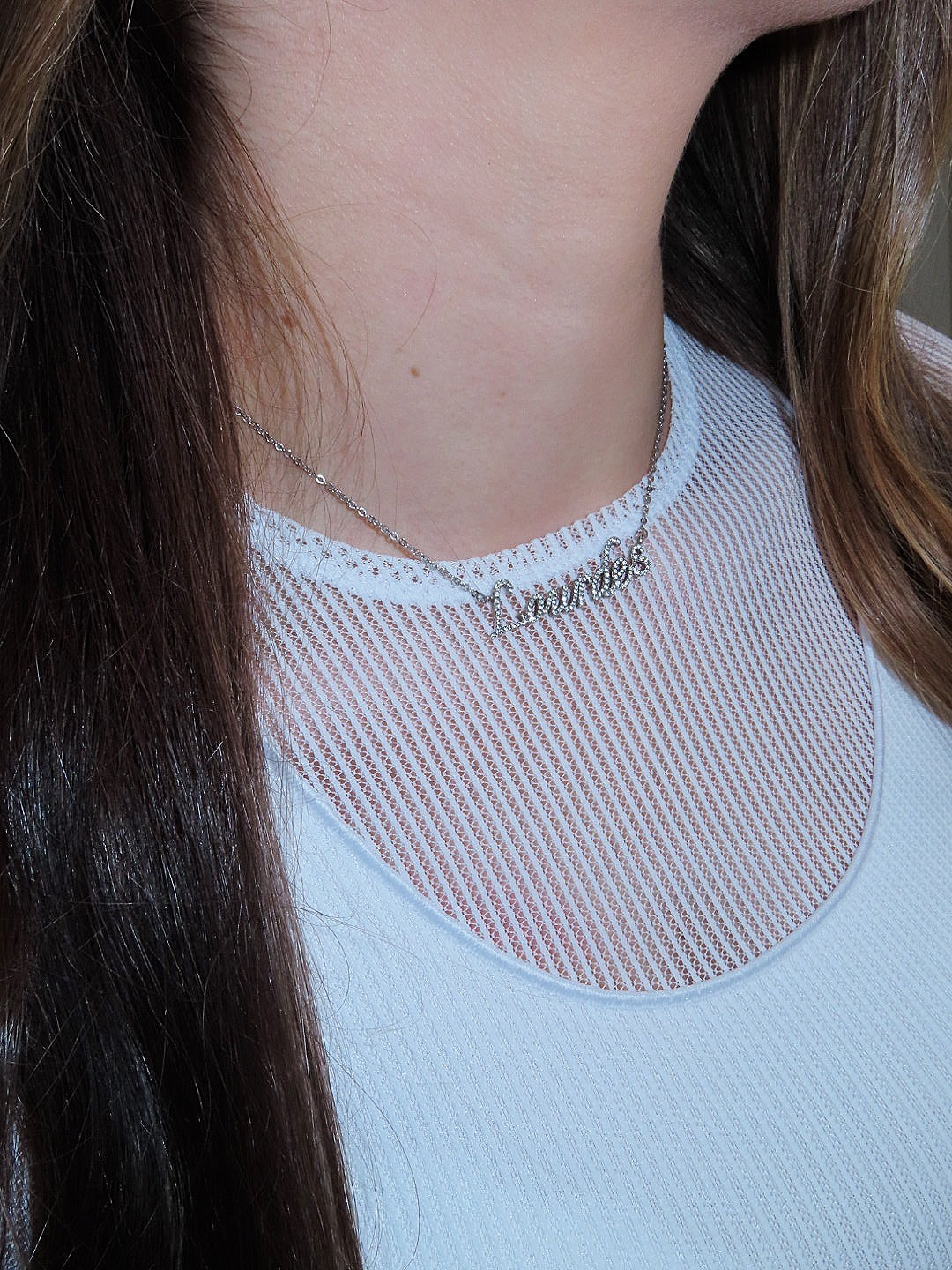 Lab Diamond Single Name Necklace