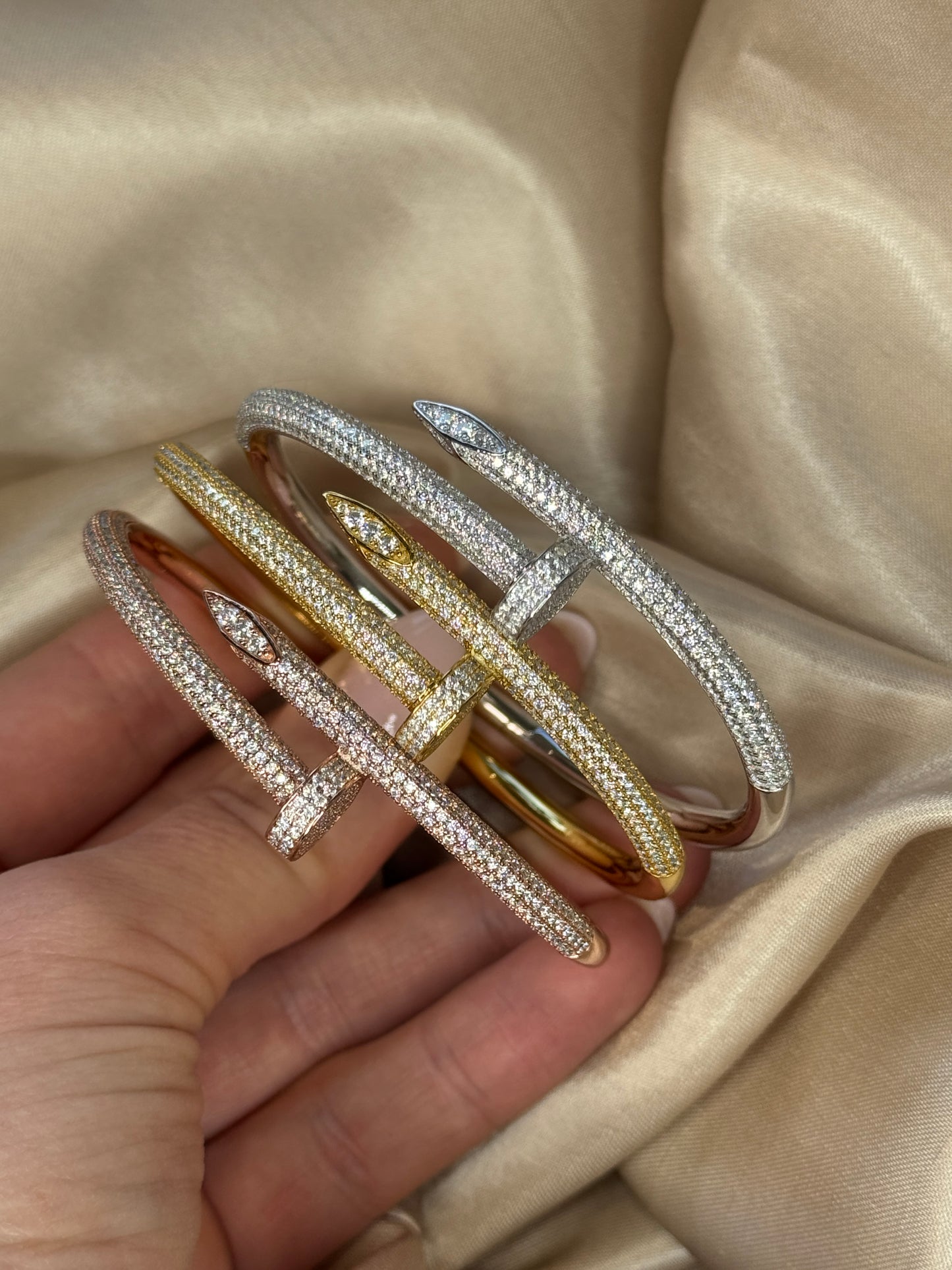 Lab Diamond Claw Bangle