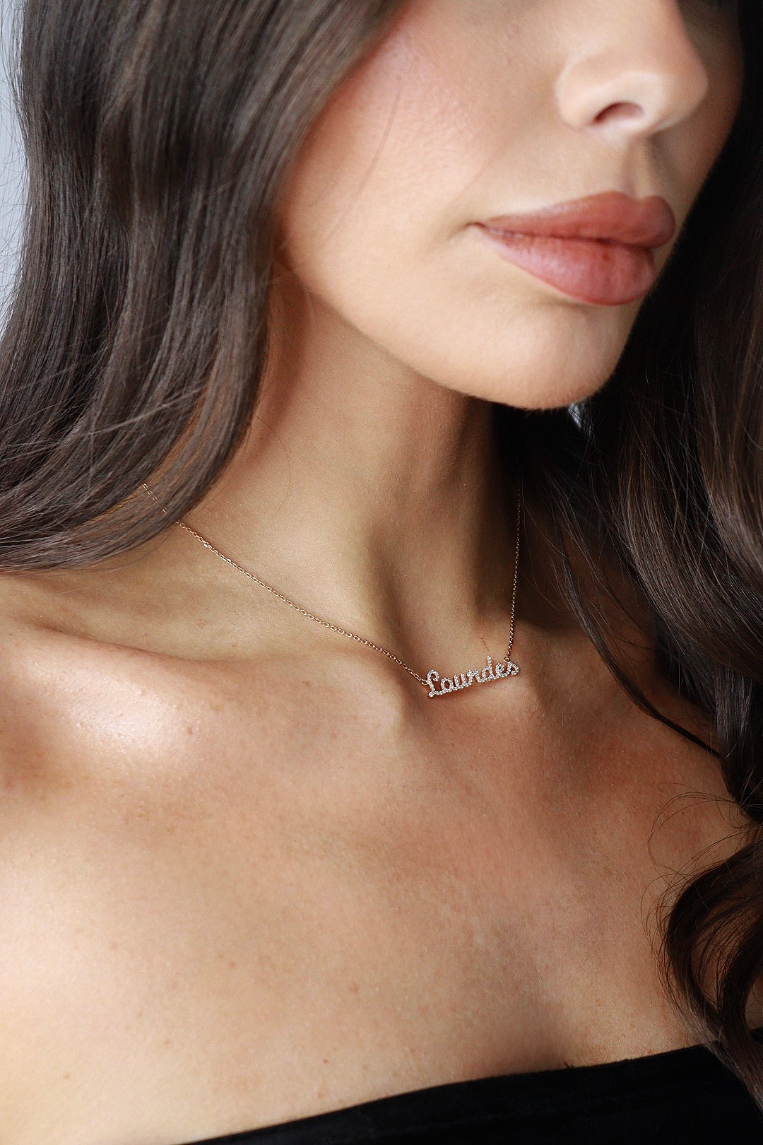 18K Gold Lab Diamond Personalised Necklace Without Heart