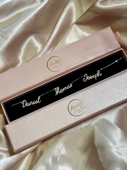 Multiple Name Lab Diamond Necklace (Newest Font)