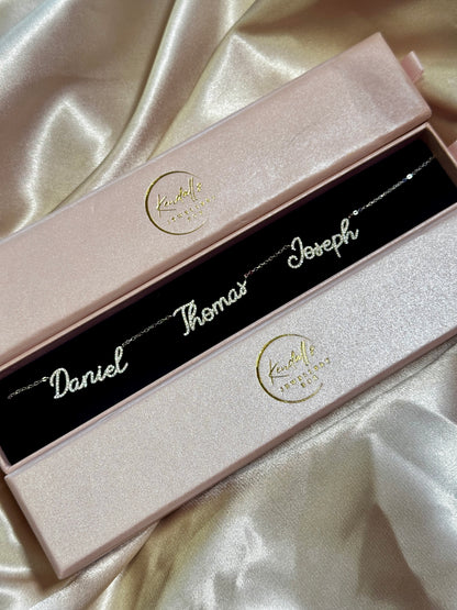 Multiple Name Lab Diamond Necklace (Newest Font)