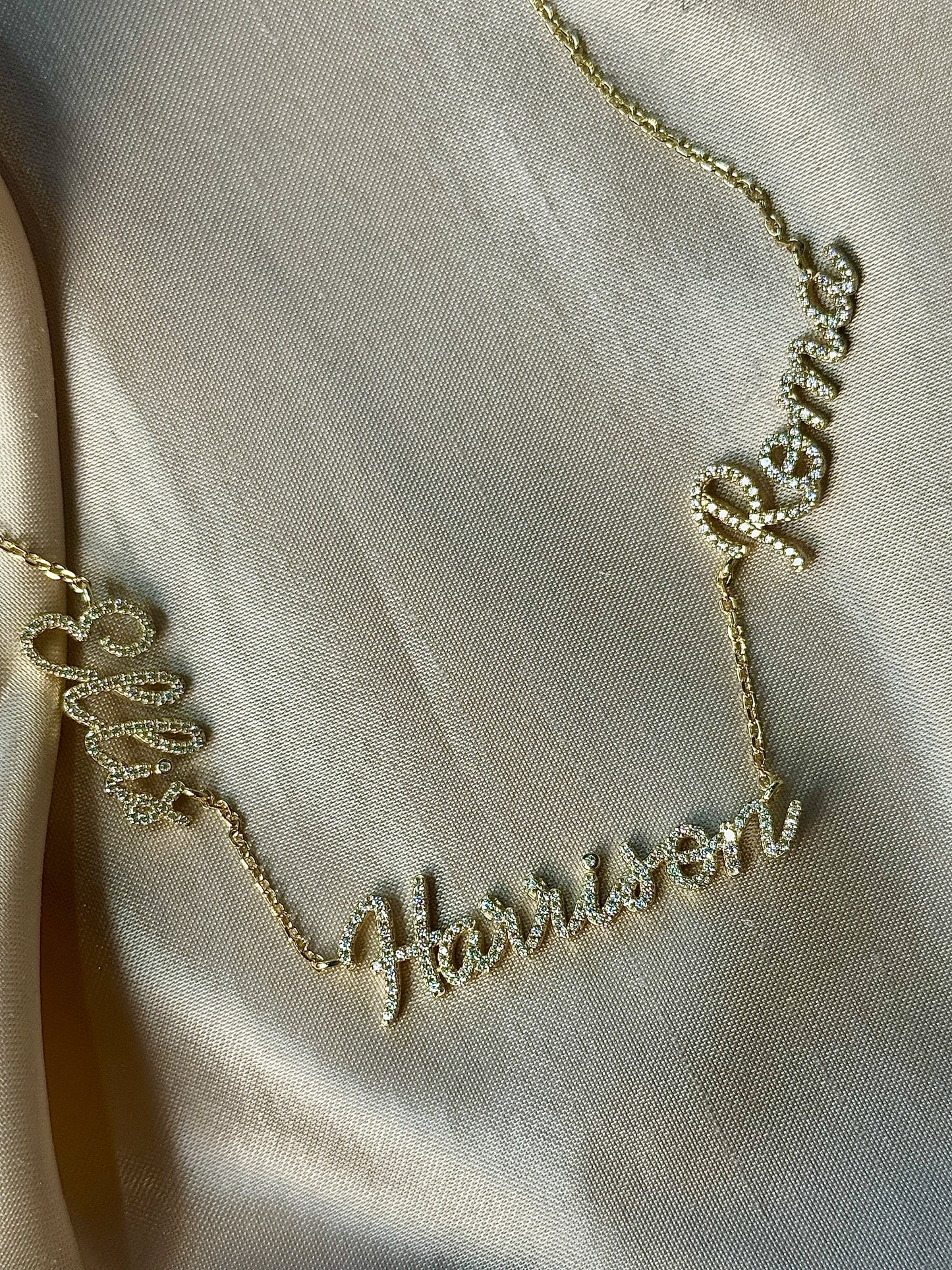 Multiple Name Lab Diamond Necklace (Newest Font)