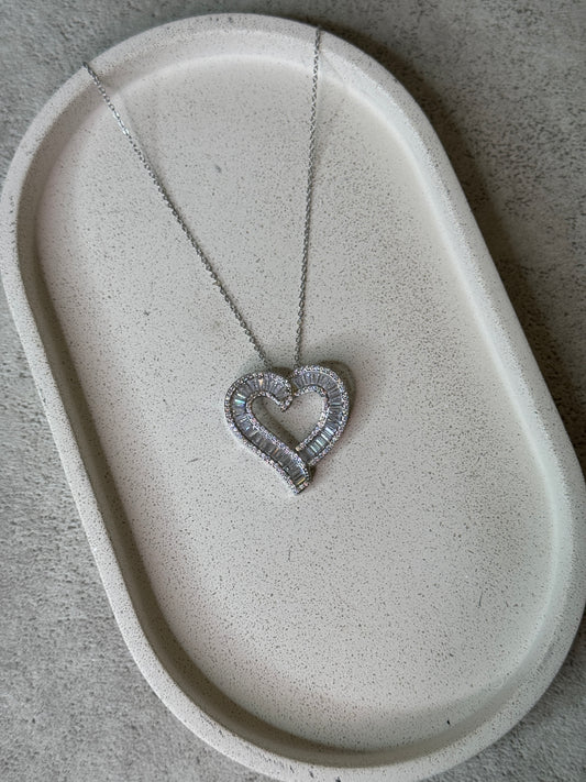 IN STOCK - LARGE LOVE HEART DIAMOND NECKLACE
