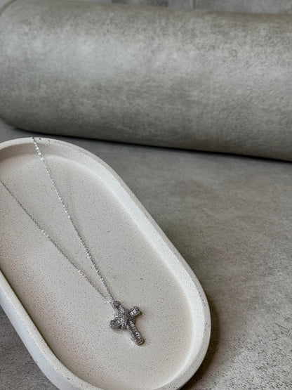IN STOCK -  CATHEDRAL CROSS DIAMOND NECKLACE
