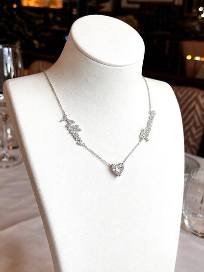 18K Personalised Necklace With 2.1 CT Heart