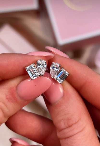 DUO CUT LAB GROWN DIAMOND EARRINGS (See Description for Mother's Day Cut Off)