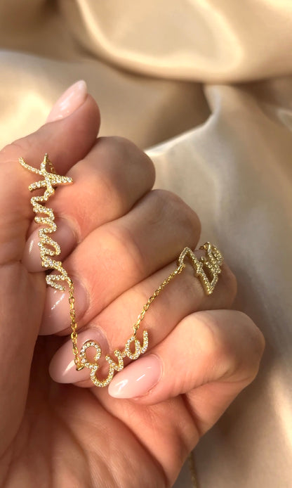 Lab Grown Diamond Name Necklace