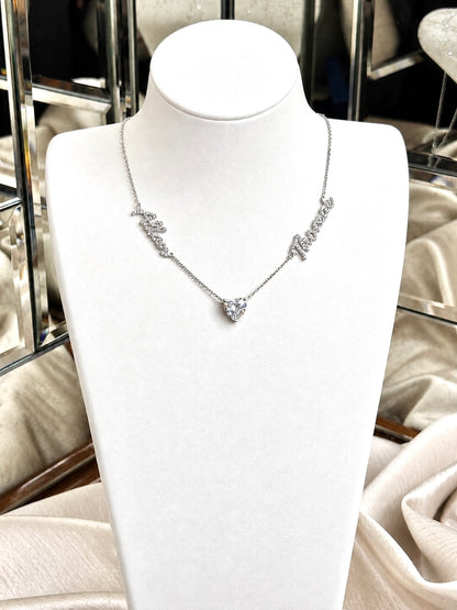 18K Personalised Necklace With 2.1 CT Heart