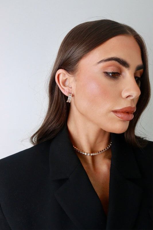 Heart Tennis Necklace + Earrings Set New Season