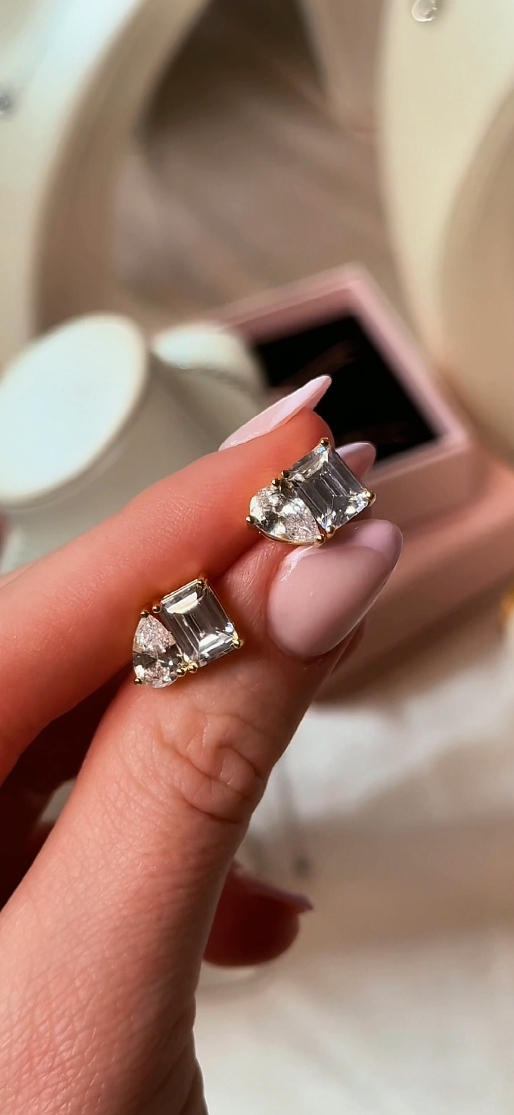 Duo Cut Crystal Earrings.