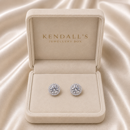 Circle CZ Stone Earrings
