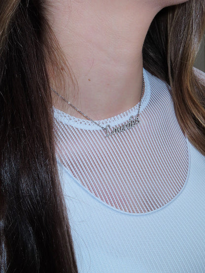 Lab Diamond Single Name Necklace