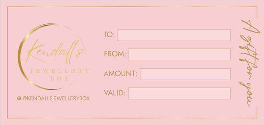 Kendall's Jewellery Box Gift Card (personalise in notes)